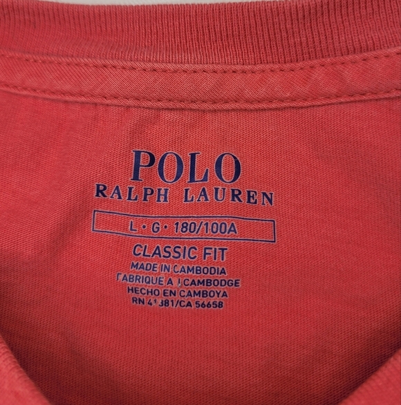 Polo Ralph Lauren Classic Fit Red Short Sleeve Tee sz L - Picture 2 of 9